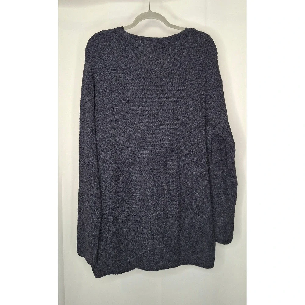Tandem Firenze Navy Wool Blend V-Neck Knit Sweater Made in Italy XL NWT*READ